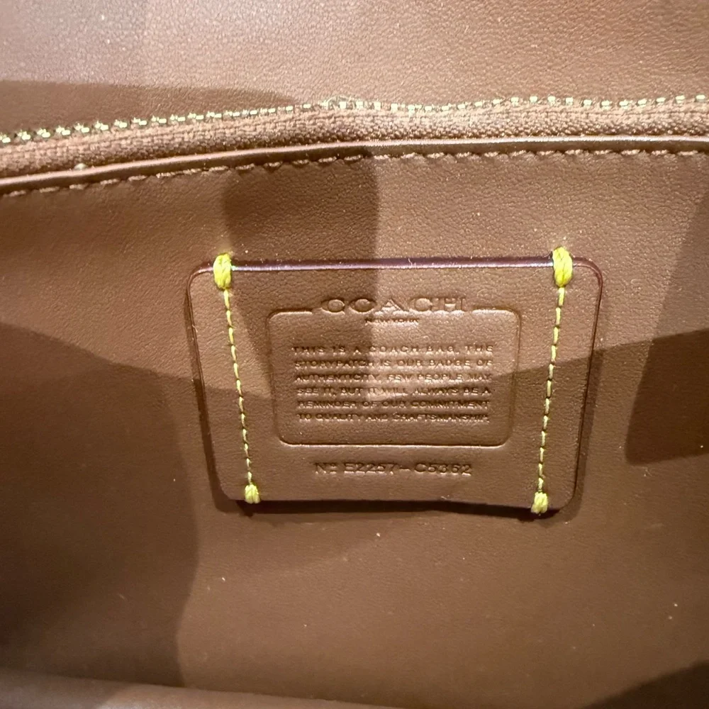 Coach Brown Signature Canvas and Leather Crossbody with Gold 'C'